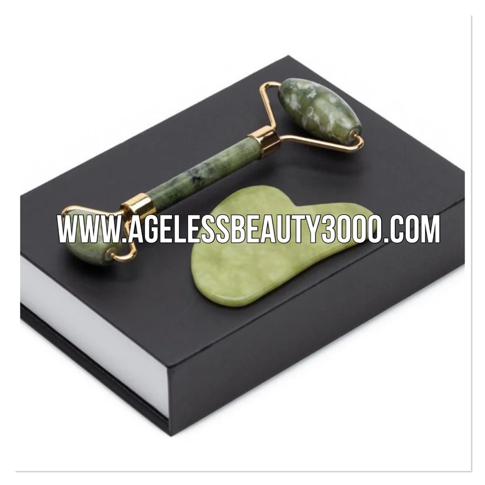 Gua Sha & Jade Stone Roller www.agelessbeauty3000.com